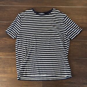 Tommy Hilfiger Navy and White Striped Tee
